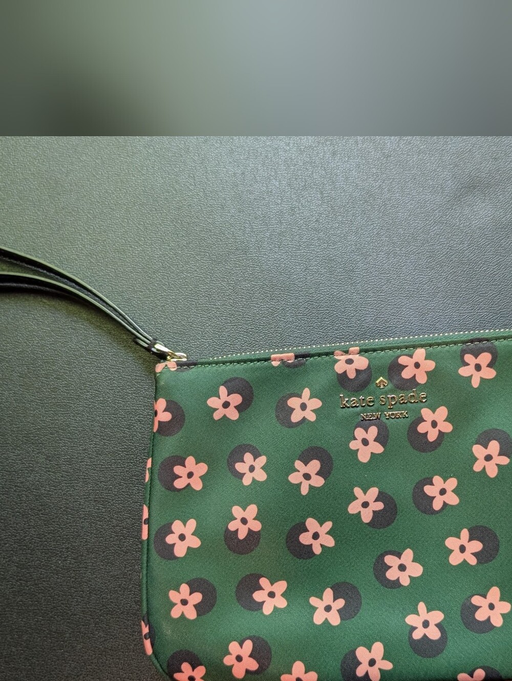 Kate Spade Green Floral Wristlet Pouch - Picture 3 of 7